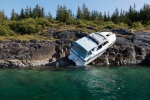 Accident,At,Sea;,Photo,Of,Recreational,Boat,On,Dry,Land